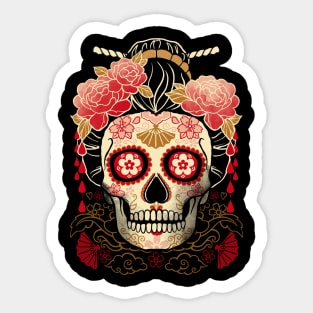 Geisha calavera skull Sticker